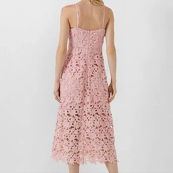 Express Lace Cami Midi Dress - Blush - Size S - Picture 3 of 6